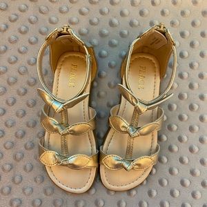 Toddler Girls size 10 gold sandals